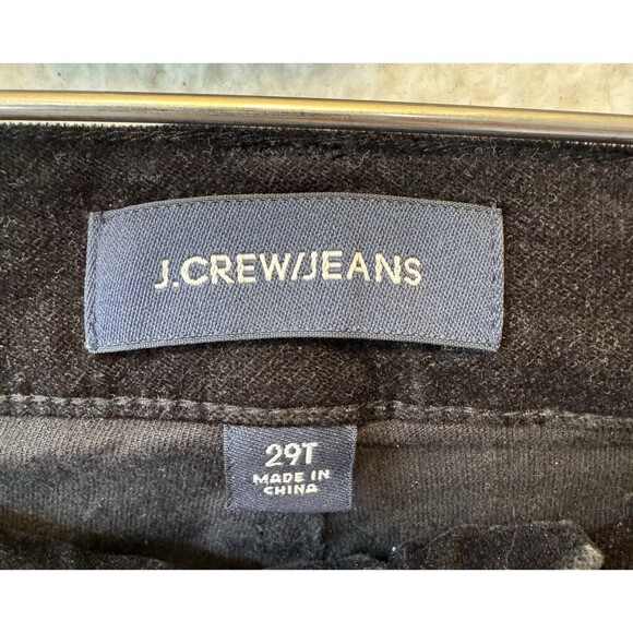 J. Crew 9" High-Rise Black Toothpick Velvet Jeans 29Tall Ankle Super Soft - Picture 5 of 12